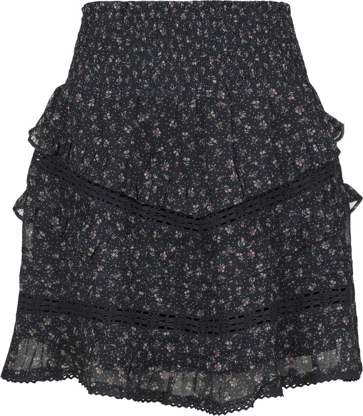 Neo Noir Donna Mini Rose Skirt Black