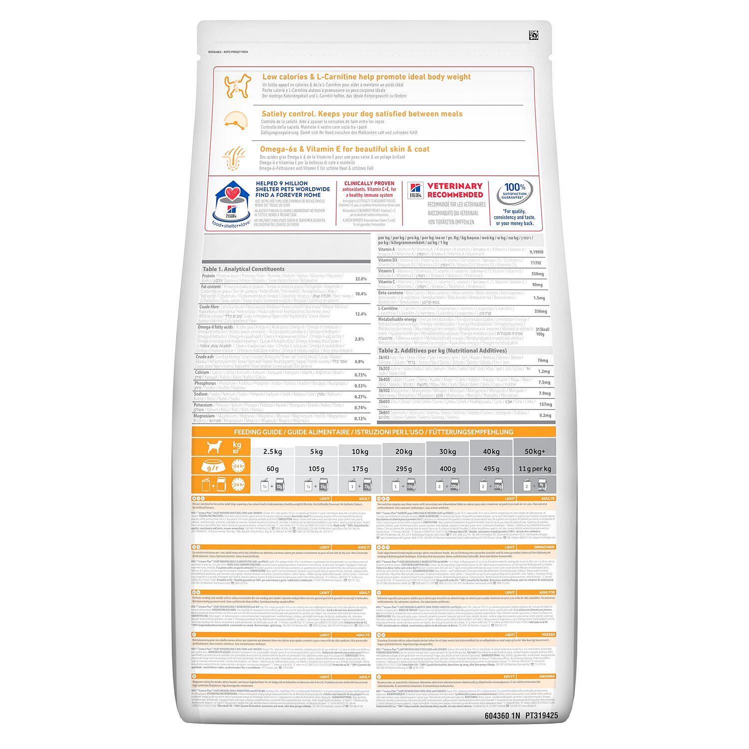 Hill's Science Plan Light Medium Adult Hondenvoer
