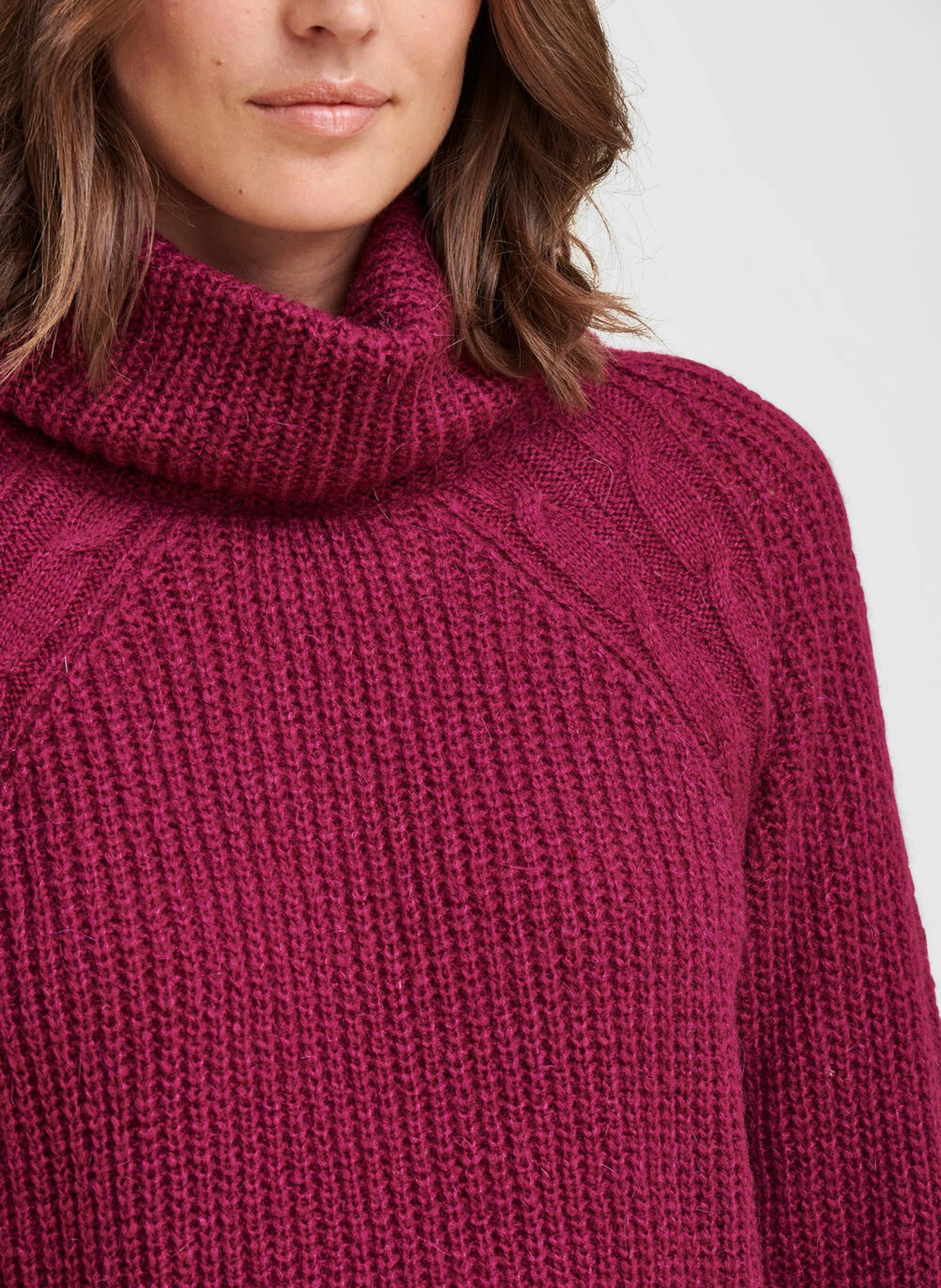 Pull tricot col roulé| Violet