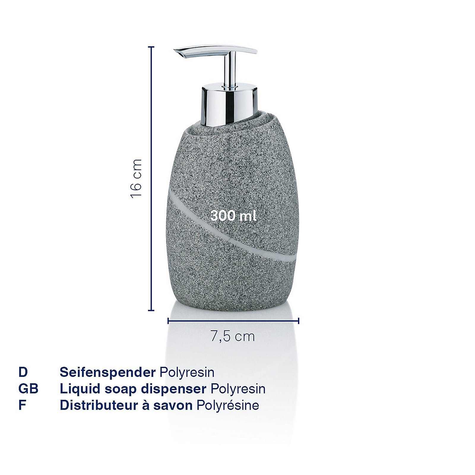 kela Seifenspender TALUS 8,5 x 14 cm Kunststoff grau