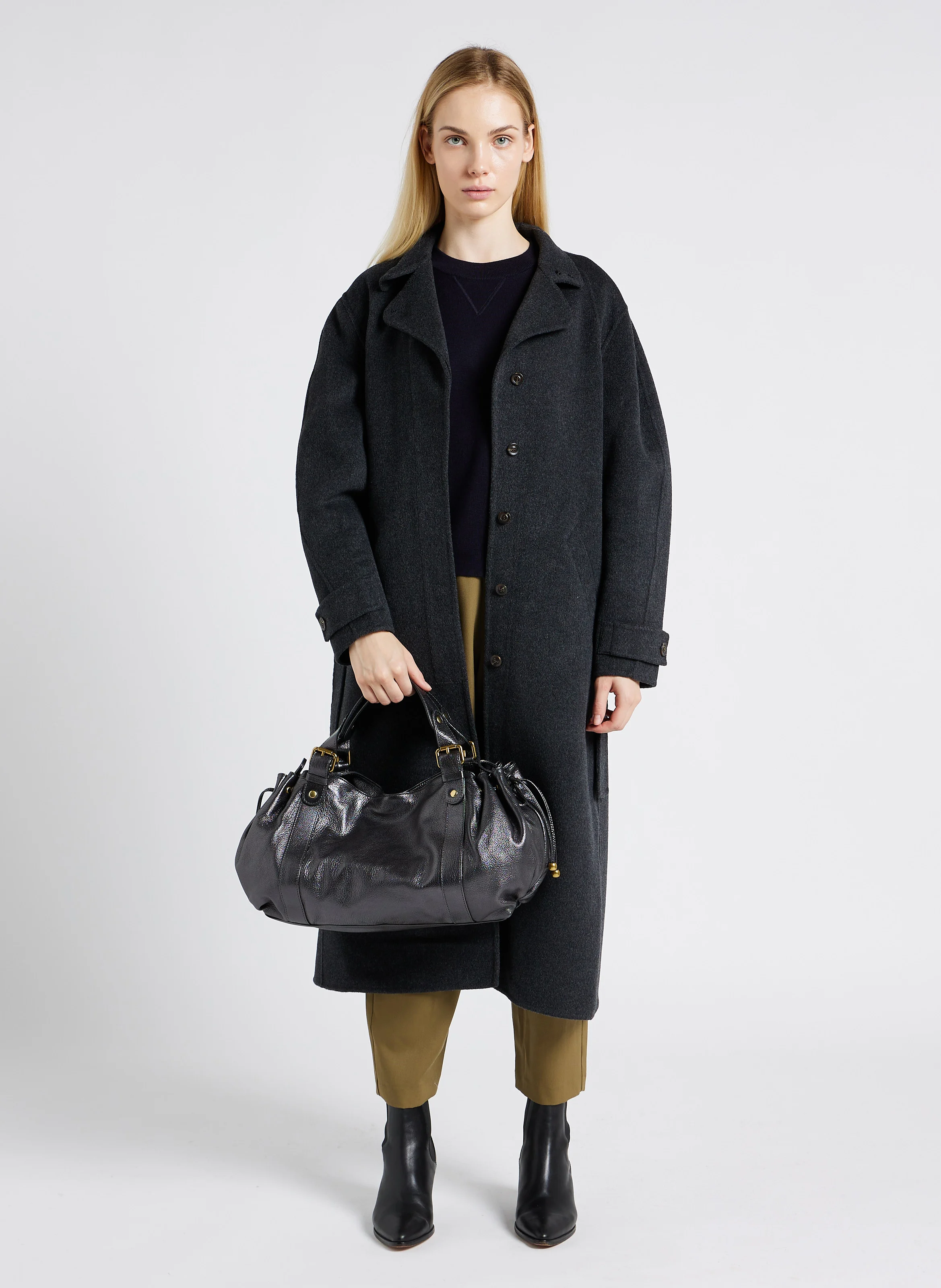 24H - Sac à main en cuir | Gris
