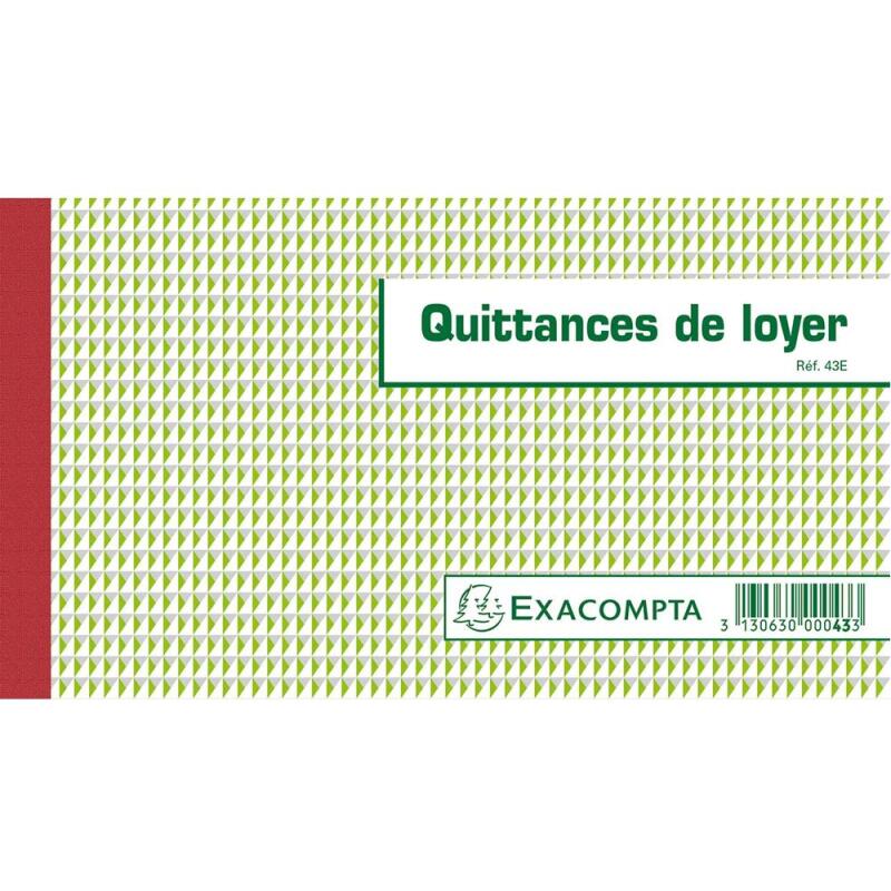 Manifold Quittances de loyer 12,5x21cm 50 feuillets tripli autocopiants