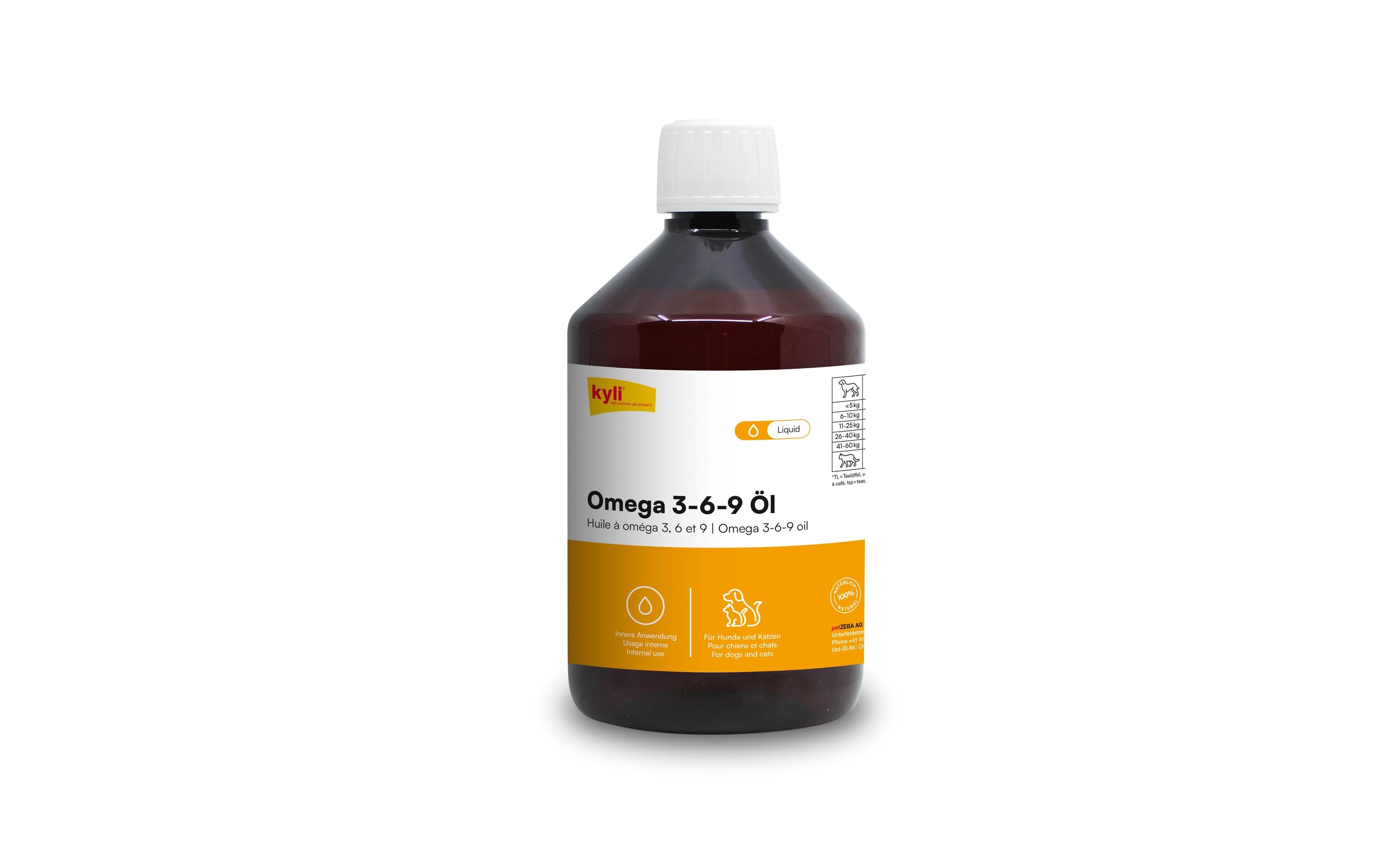 Hunde-Nahrungsergänzung Omega 3-6-9 Öl, 500 mlErgänzungsfuttermittel für Hunde und Katzen