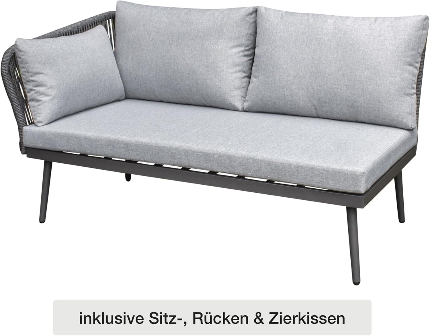 LC Garden »Sunera« Gartenlounge Set 3tlg. dunkelgrau Rope Loungeset Sitzgarnitur Terassen-Möbel Garten Set