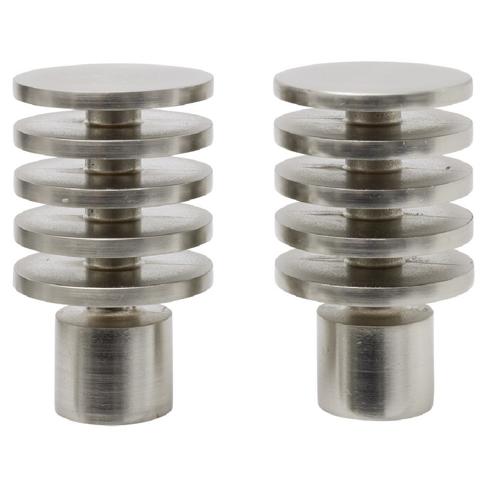 Embout tringle à rideau Ø20mm aluminium brossé x2