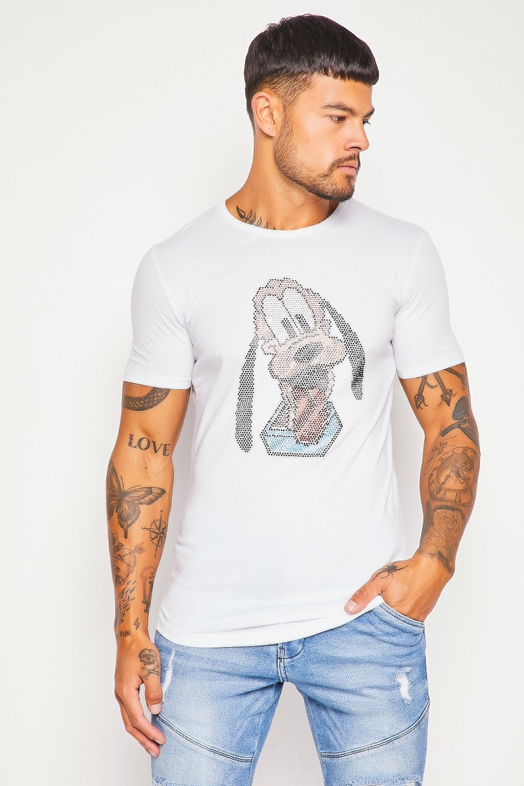 T-shirt blanc illustré