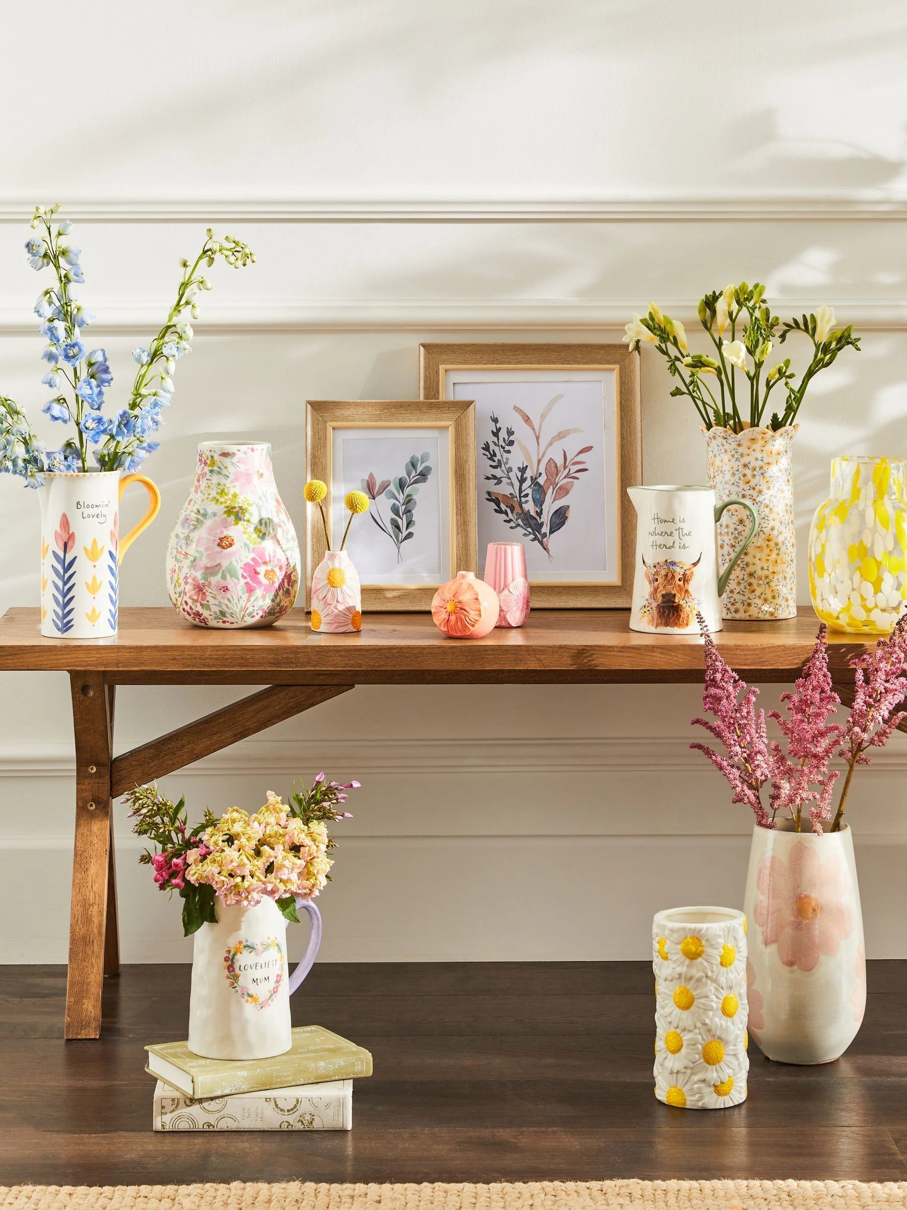 Pretty keramieken bloemenvaas met bloemenprint