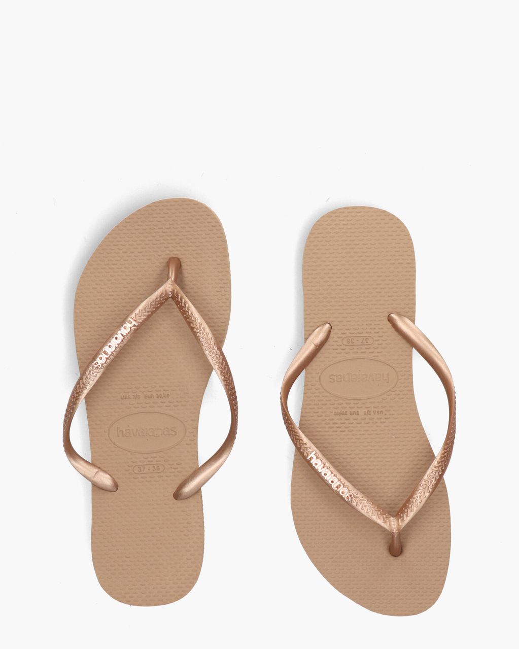 Havaianas Slim Logo Metallic Roségoud Damesslippers