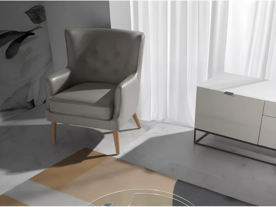 Fauteuil rembourré en cuir 5085 ANGEL CERDA