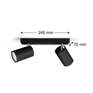 Philips duospot Kosipo zwart