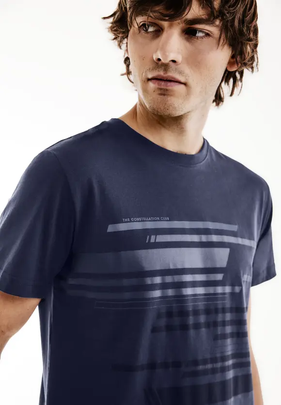 Shirt mit Brustprint - eclipse blue