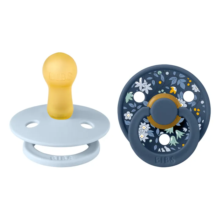Bibs Tétines en caoutchouc naturel Bibs x Liberty - Set de 2 | Bleu ciel