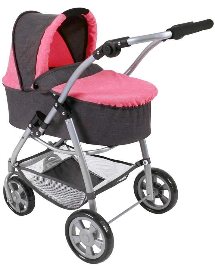 Kombi-Puppenwagen EMOTION ALL IN 3-in-1 – MULTI in pink/grau melange