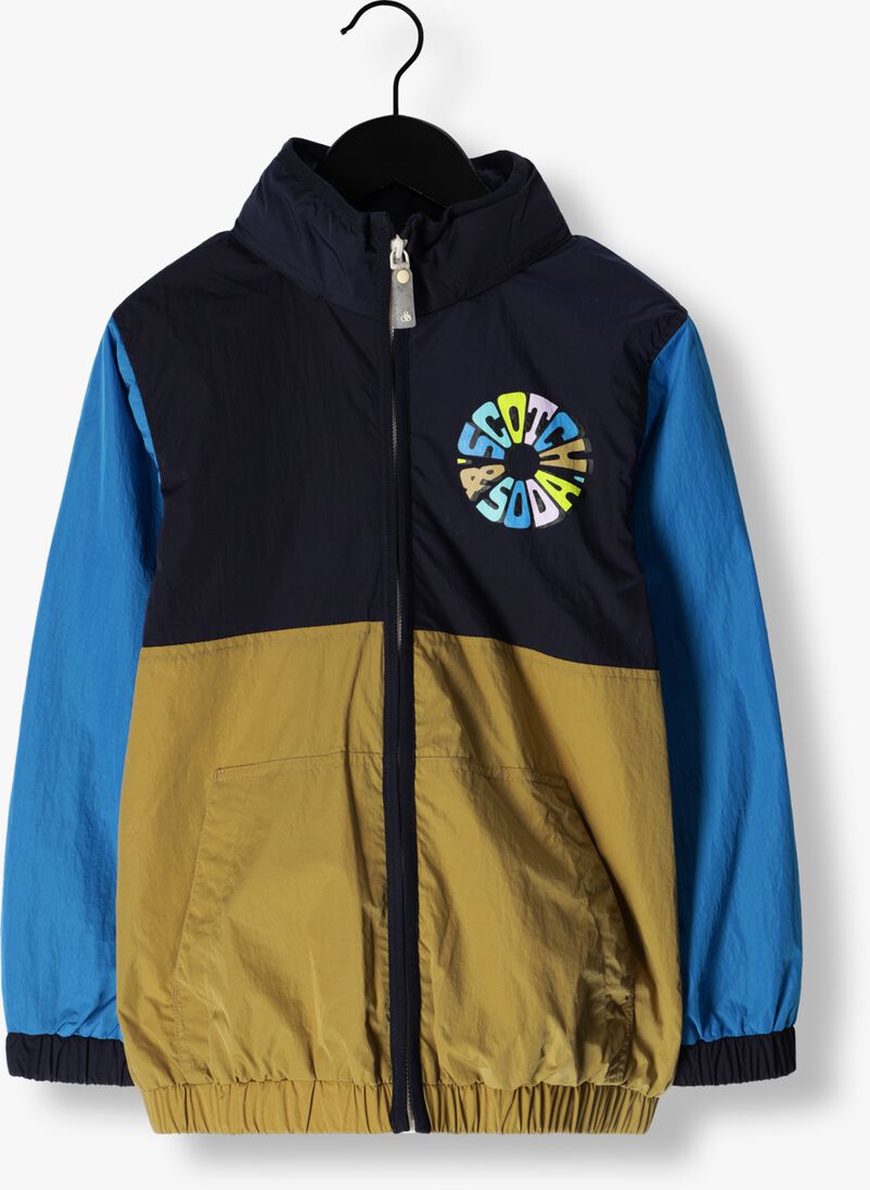 SCOTCH & SODA blauwe scotch & soda jack colour block windbreaker jacket