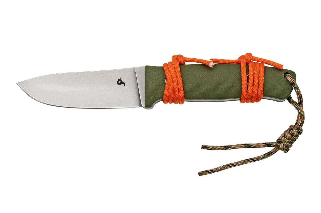 Black Fox Vesuvius Stonewashed D2 Blade, OD Green G10 vaststaand mes