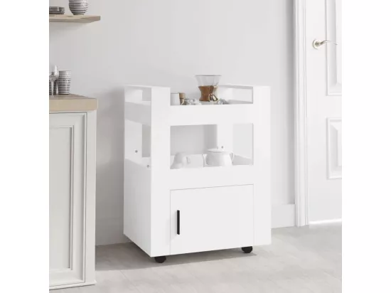 Chariot de cuisine Blanc 60x45x80 cm Bois d'ingénierie