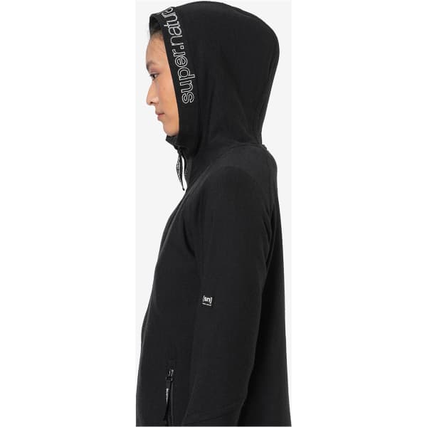 Veste polaire randonnée SUPER.NATURAL W ALPINE ACTIVE HOODIE JET BLACK