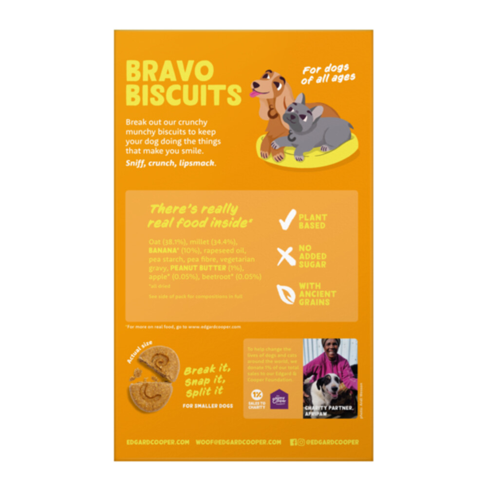 Edgard & Cooper Adult BiscuitBanaan & Pinda400 gr