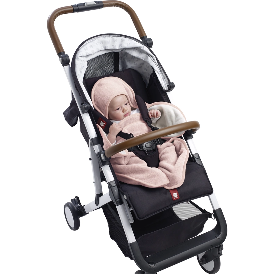 BEABA Babydecke Babynomade Doppelfleece puderrosa weiß 0 - 6