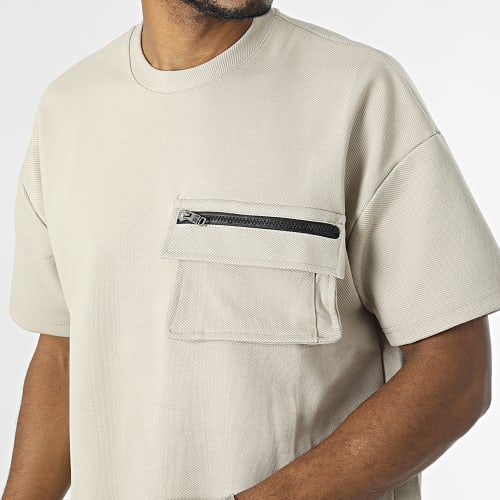 Tee Shirt Poche Large Beige