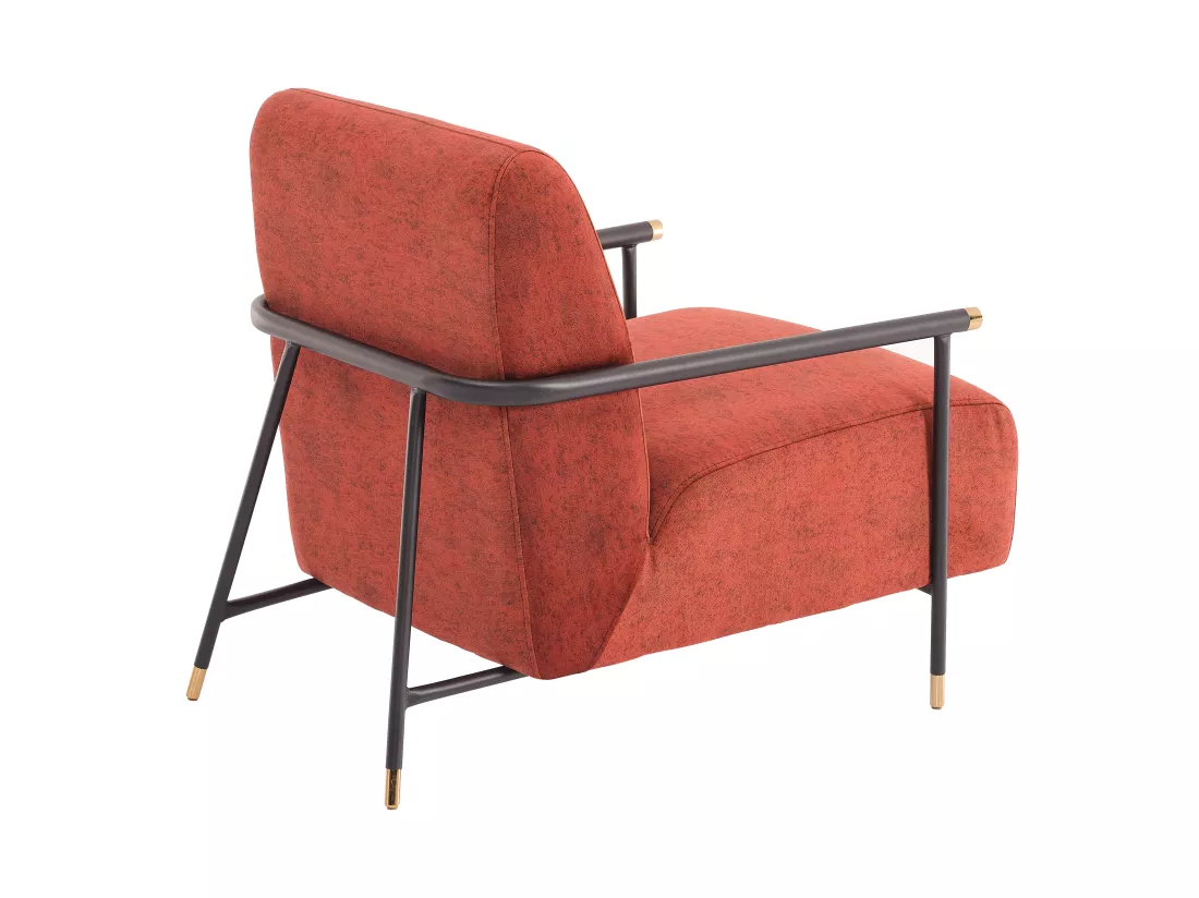 Fauteuil en velours rouge MONESI de Pascal Morabito