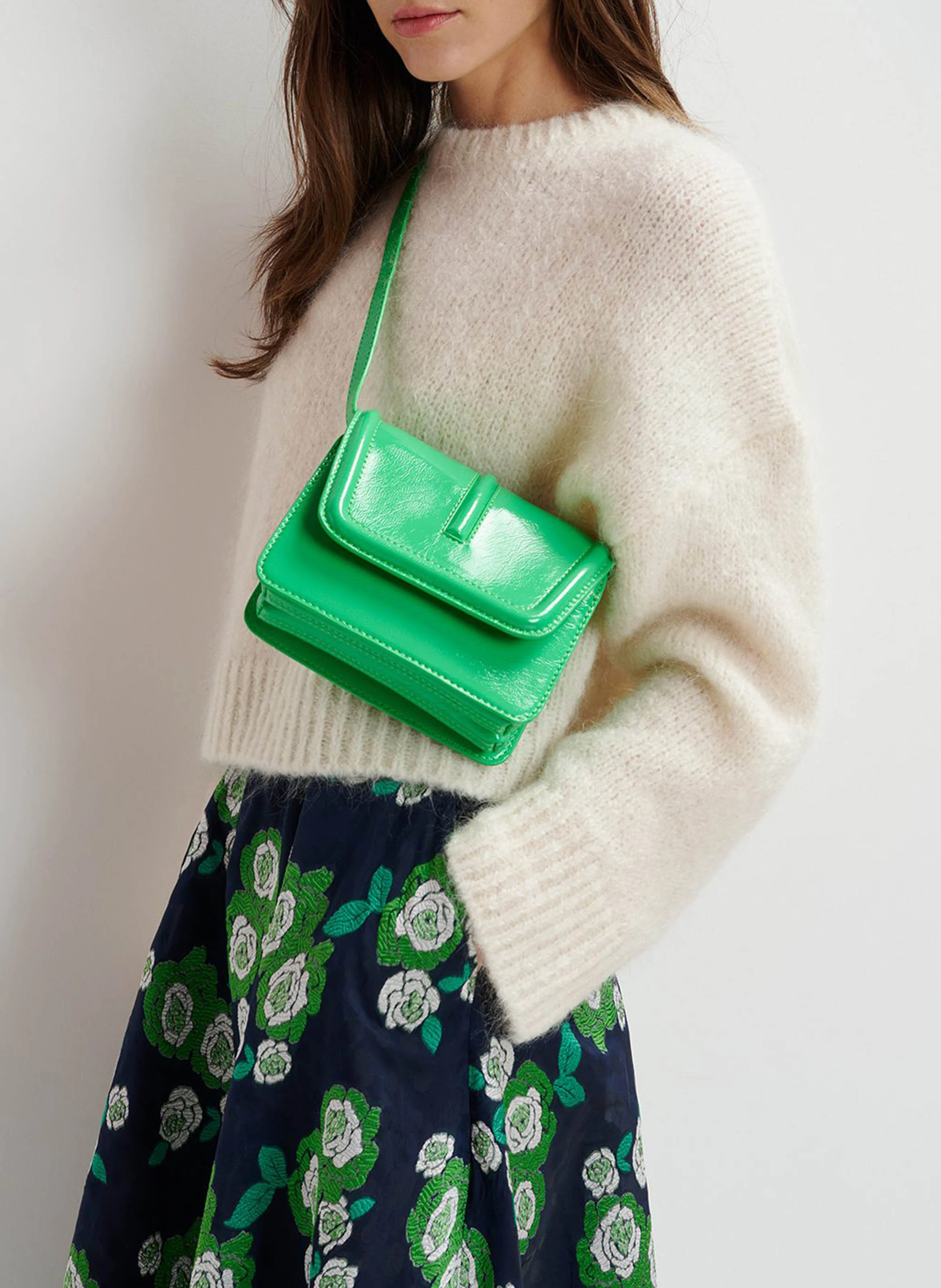 GEENA - Sac bandoulière verni | Vert