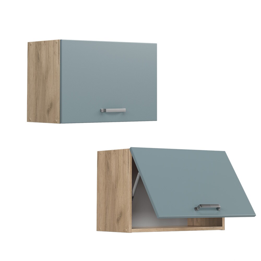 Vicco Hängeschrank flach Küchenschrank R-Line Solid Eiche Blau Grau 60 cm modern