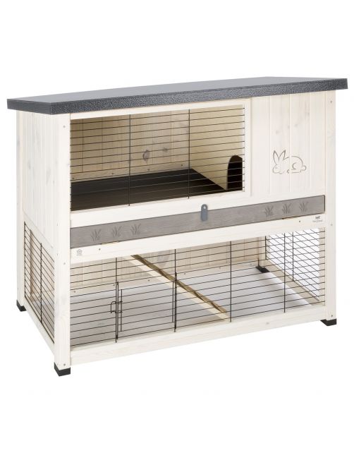 Ferplast Konijnenhok Charlie - Dierenverblijf - 117x67x96 cm Wit Grijs