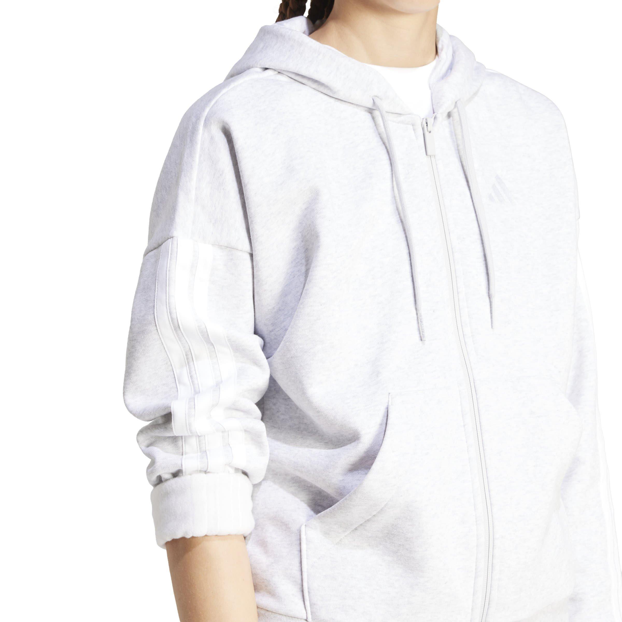 adidas Essentials 3 Stripe Zip Track Hoodie Womens