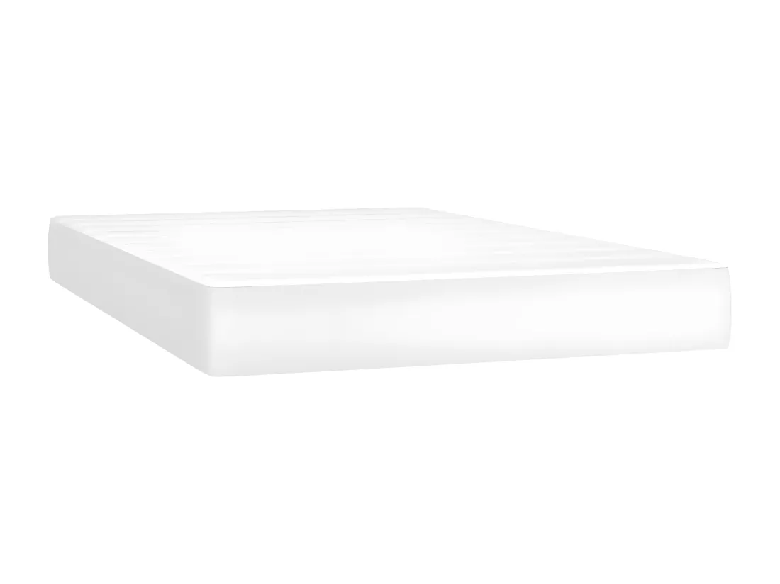 Sommier tapissier et matelas et LED Blanc 120x200 cm Similicuir