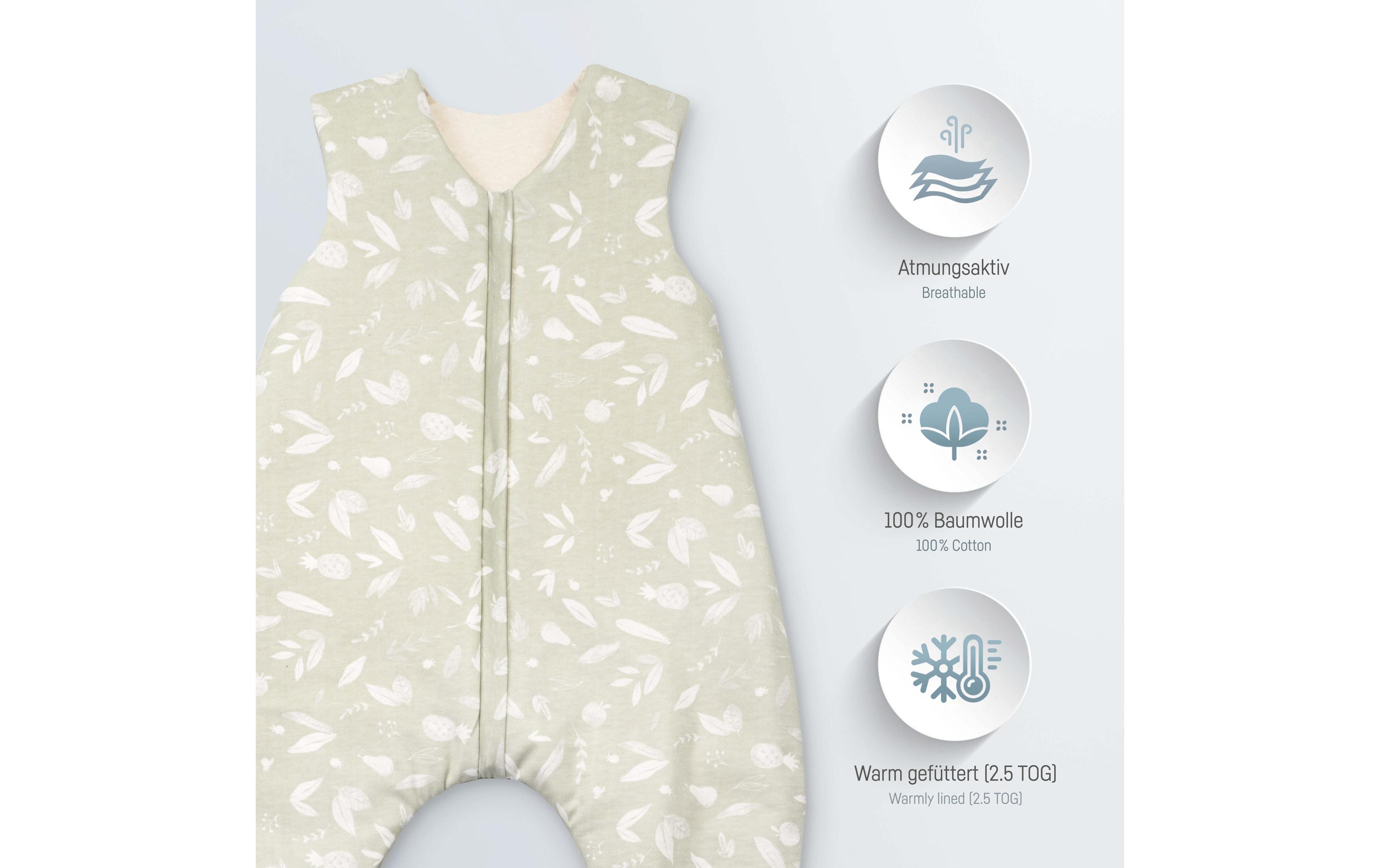 Baby-Ganzjahrschlafsack Jumper Jersey Tropic 104 cmSchlafsack mit Reissverschluss
