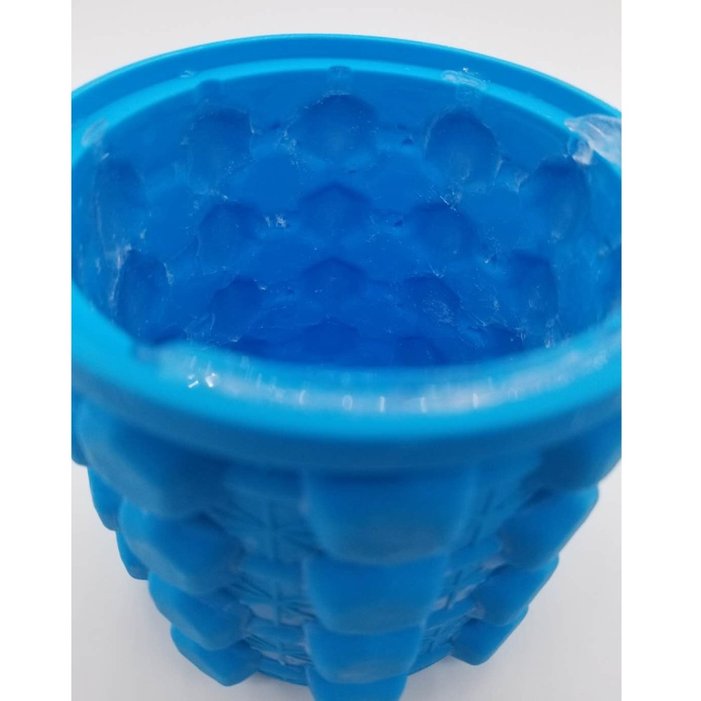 2in1 Silikon Eiswürfel Form Ice Cube Maker Eisbehälter mit Deckel - Blau