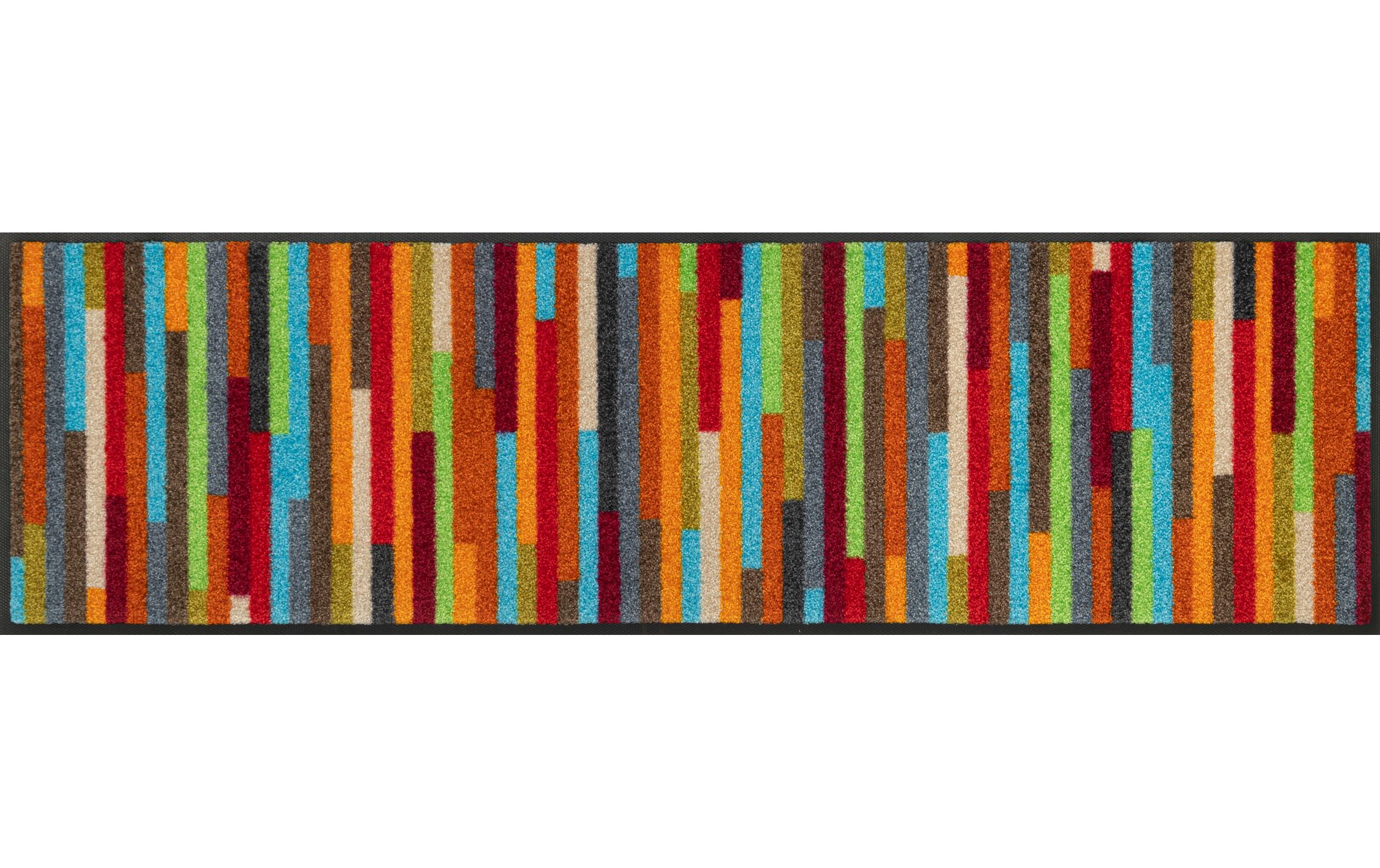 Fussmatte Schuhgrösse Mikado Stripes 35 cm x 120 cm, BuntPflegeleichte und rutschfeste Schmutzfangmatte