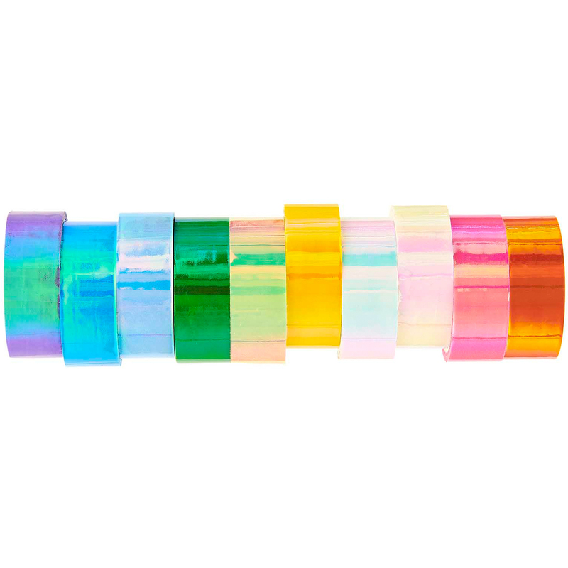 Rico Design Washi Tape Mirror Rainbow, 10 Stück, 15 mm x 5 m
