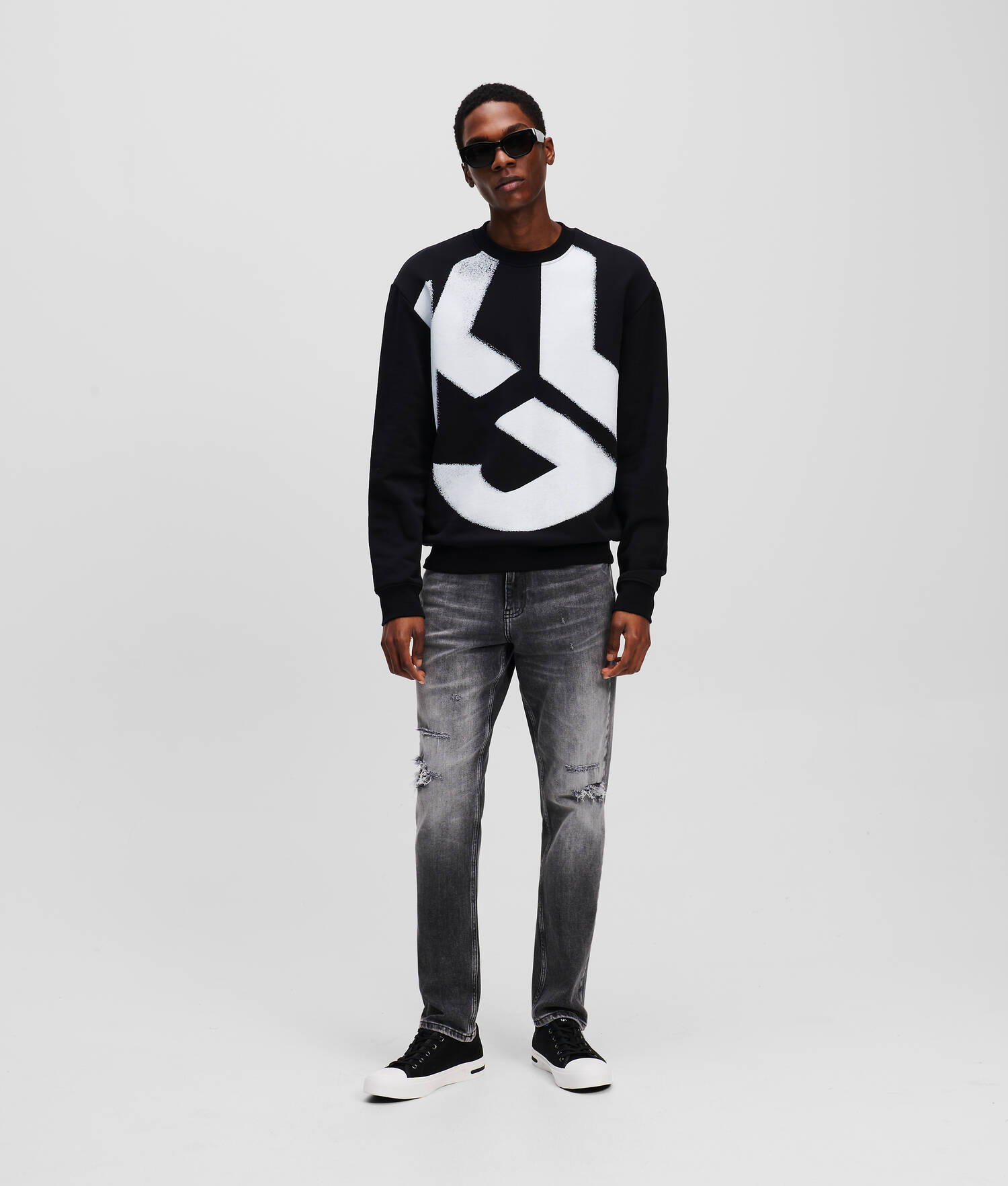 SWEAT-SHIRT EFFET DÉLAVÉ KLJ MONOGRAM