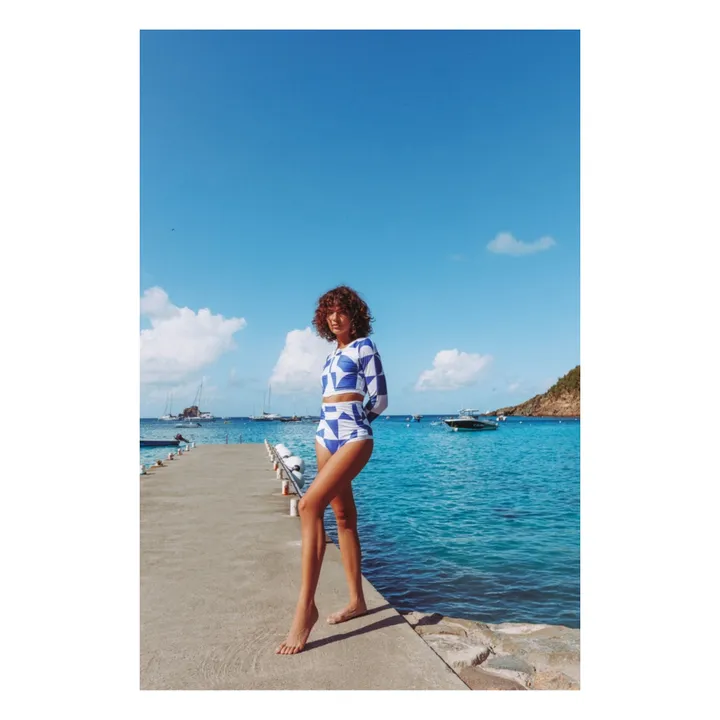 Juillet Juillet Bas de Maillot de Bain Matière Recyclée Géométrique - Collection Femme | Bleu