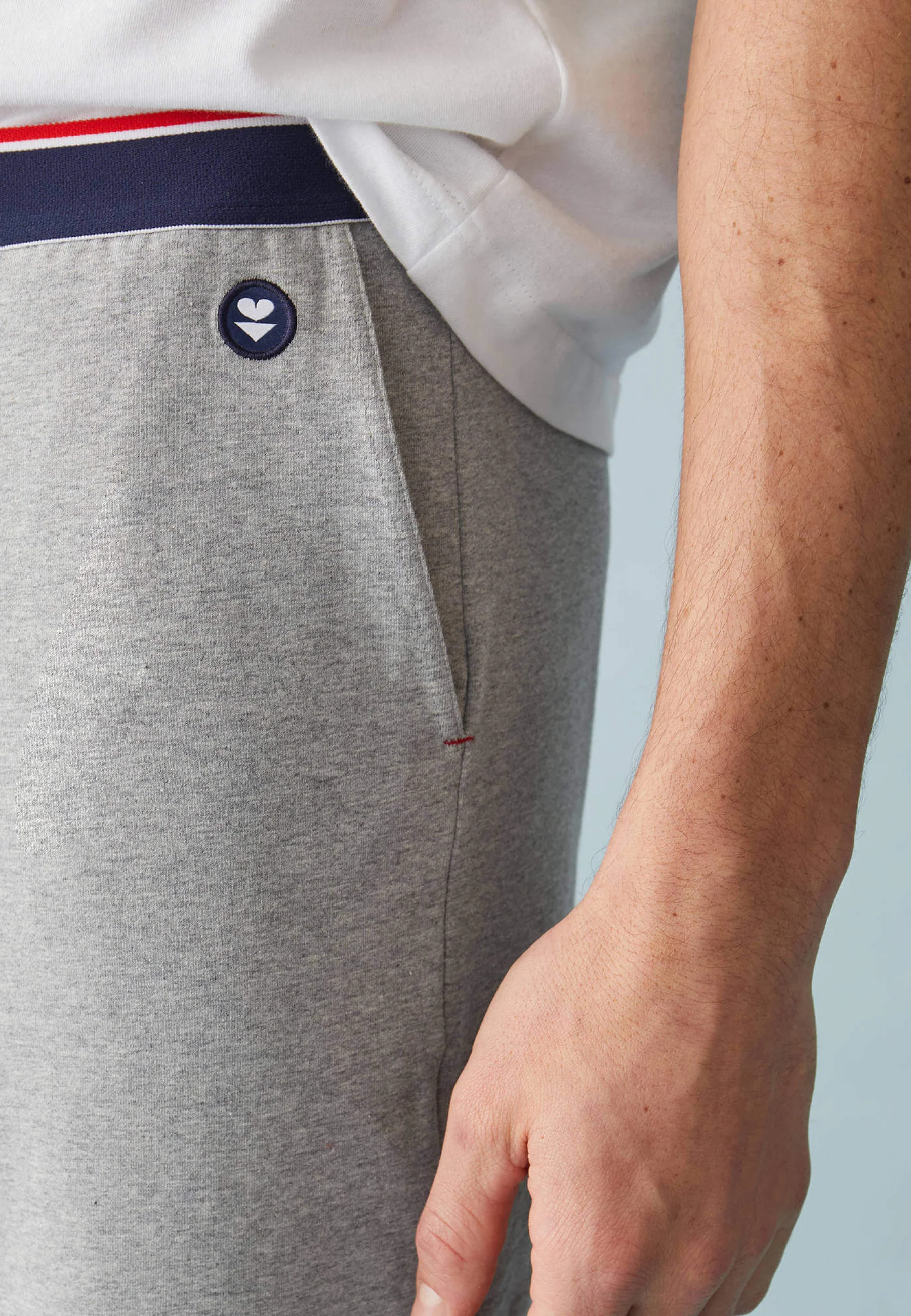 Short de pyjama en coton-Zouzou Gris Chiné