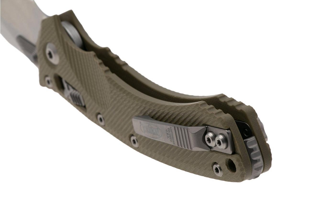 Microtech Amphibian 137RL-11FLGTOD, Stonewashed M390MK, Fluted Olive Drab G10, partly serrated zakmes