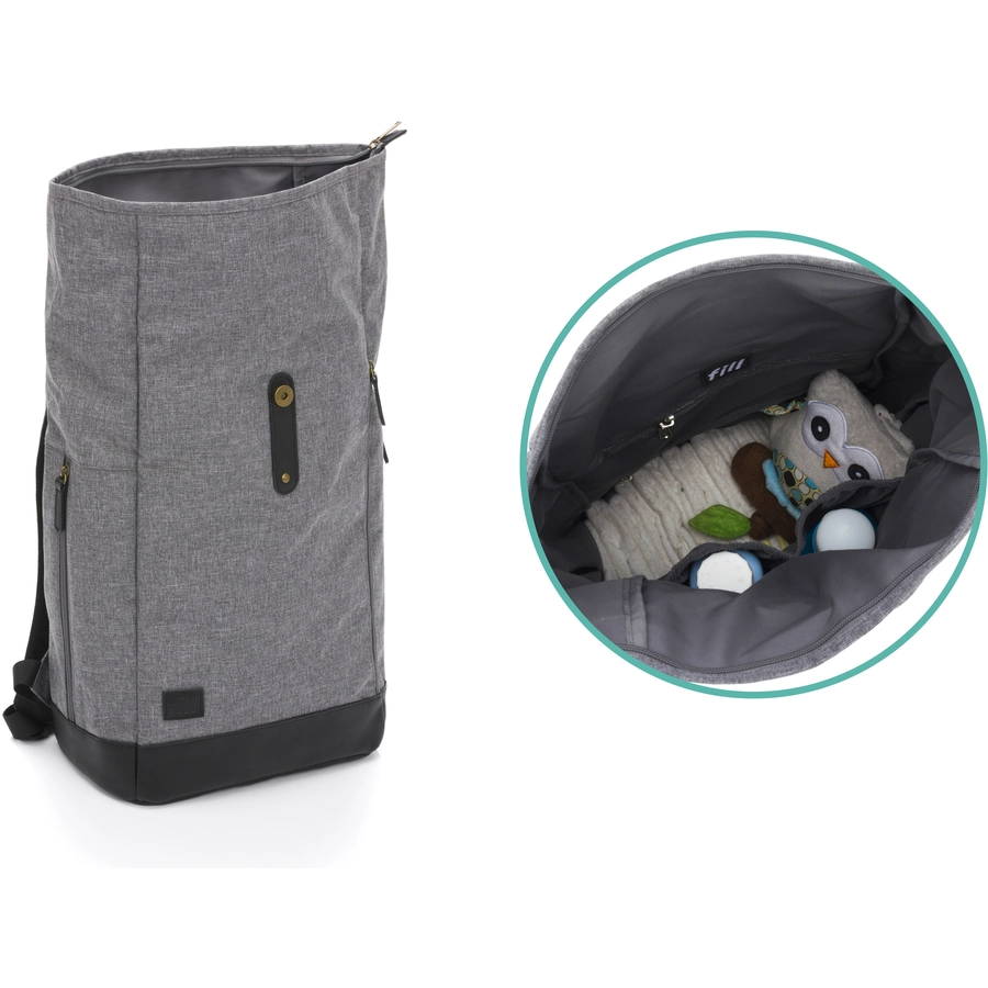 Fillikid Wickelrucksack Rolltop Berlin grau schwarz