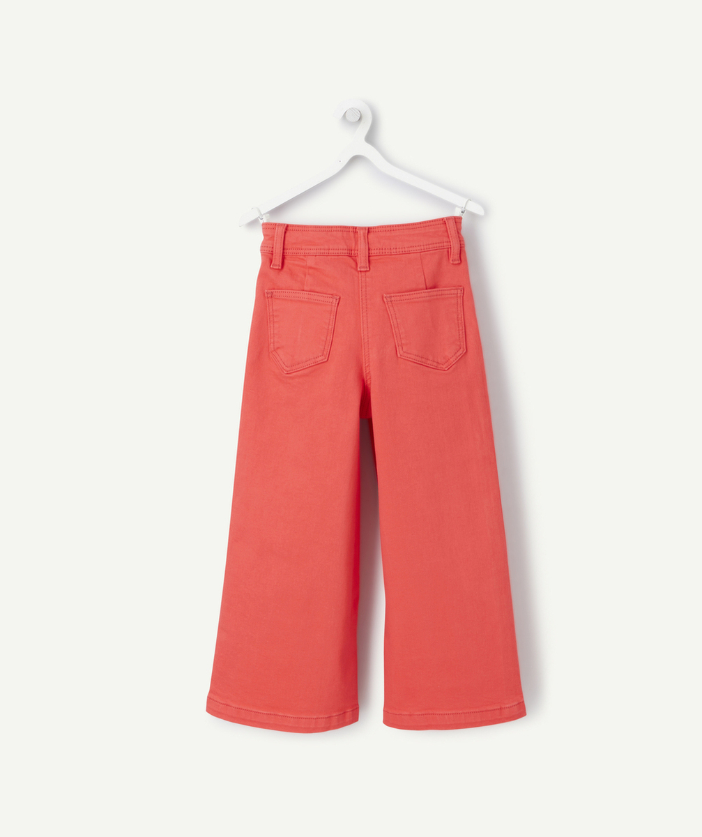 PANTALON LARGE FILLE EN FIBRES RECYCLÉES ROUGE