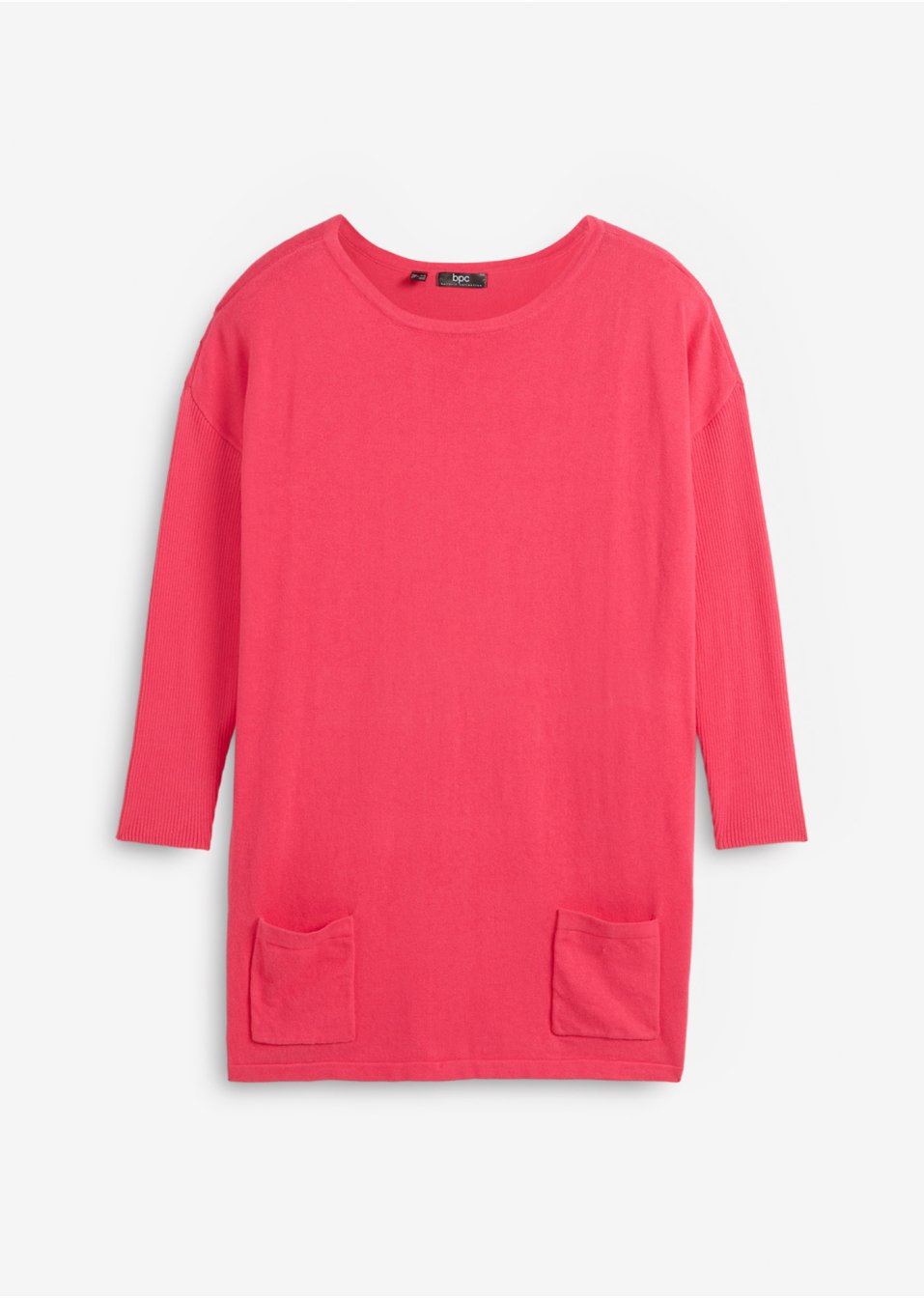 Pull en fine maille en mélange coton, manches 7/8