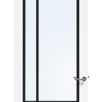 Arne & Bodil binnendeur ABD522 blank glas - extra wit afgelakt - glaslat diep zwart