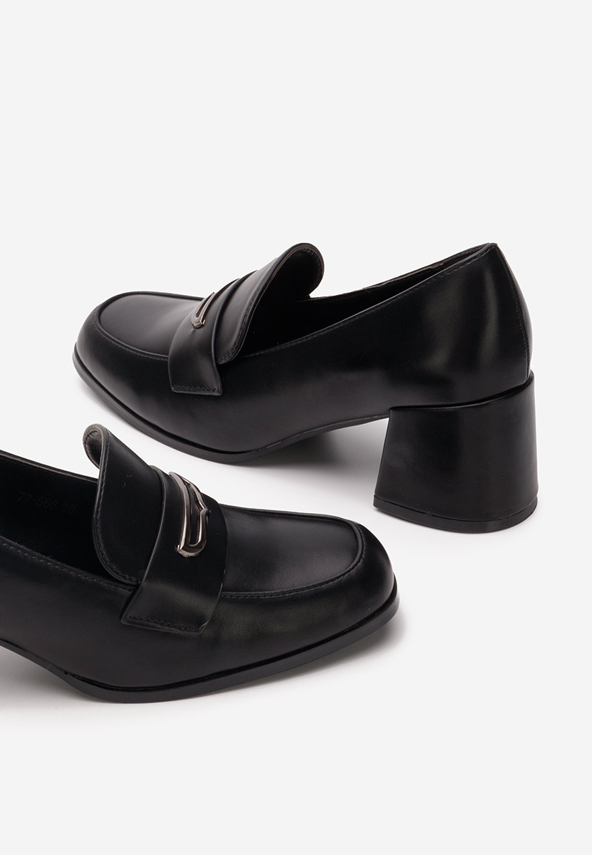 Mocassins à talon noirs Ameliana
