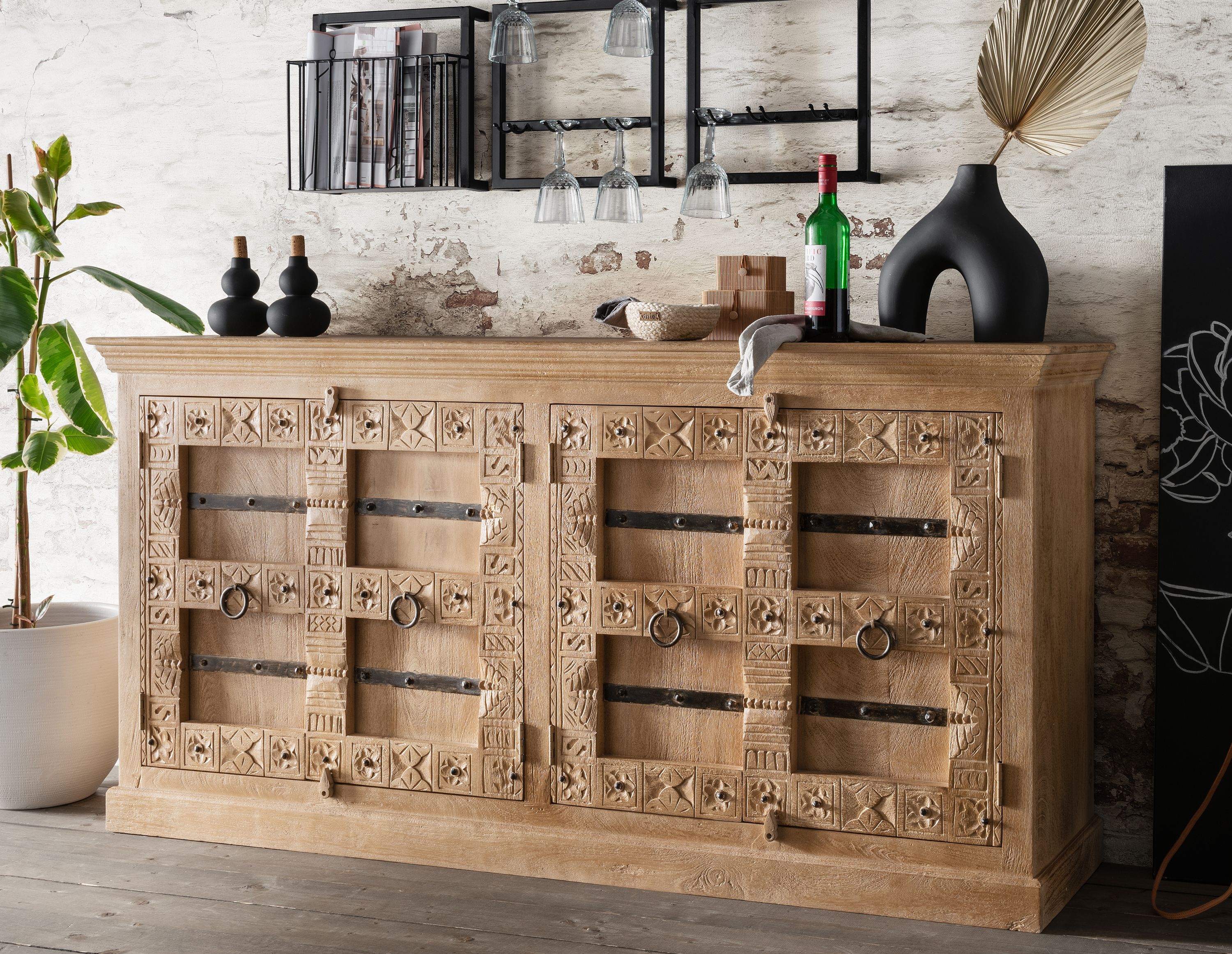 Sideboard Daipur Mangoholz Kommode Wohnzimmer Esszimmer Schrank