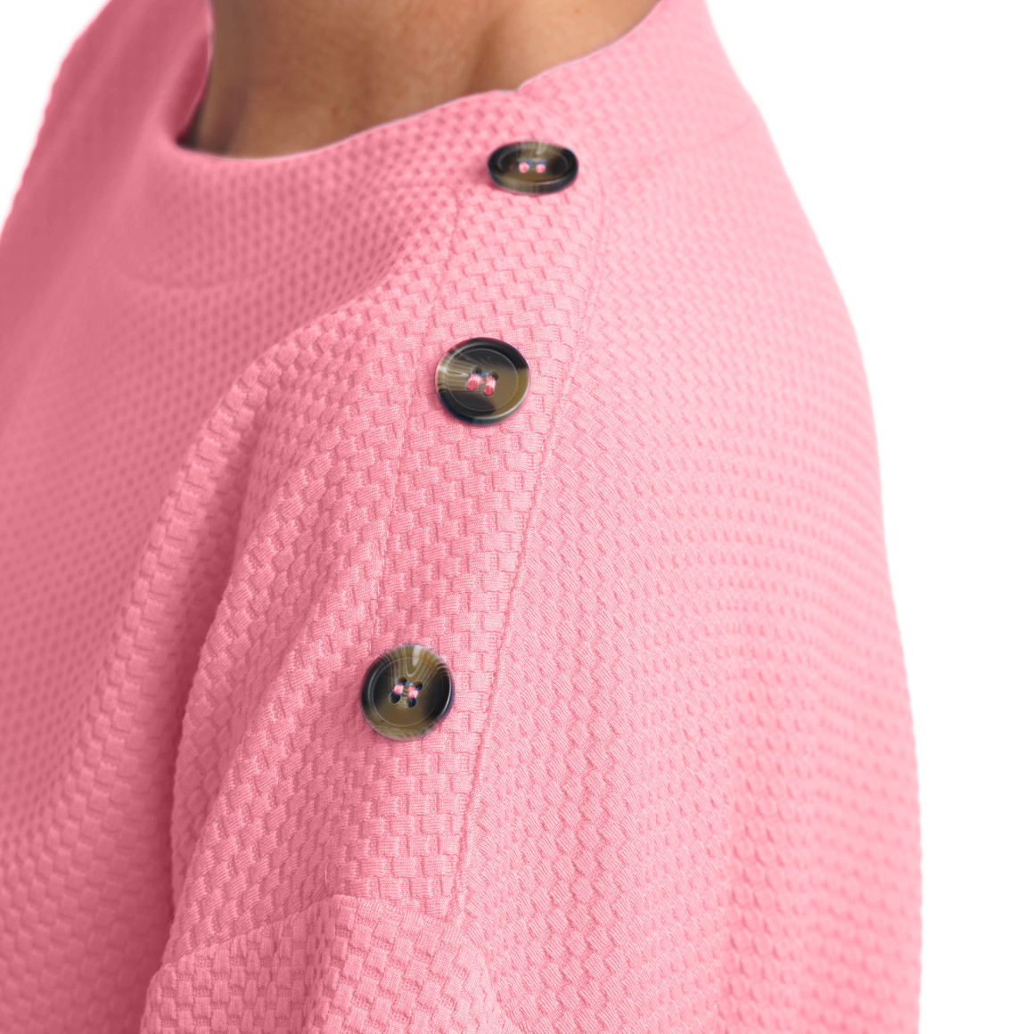 Damen Sweatshirt mit Struktur rosa