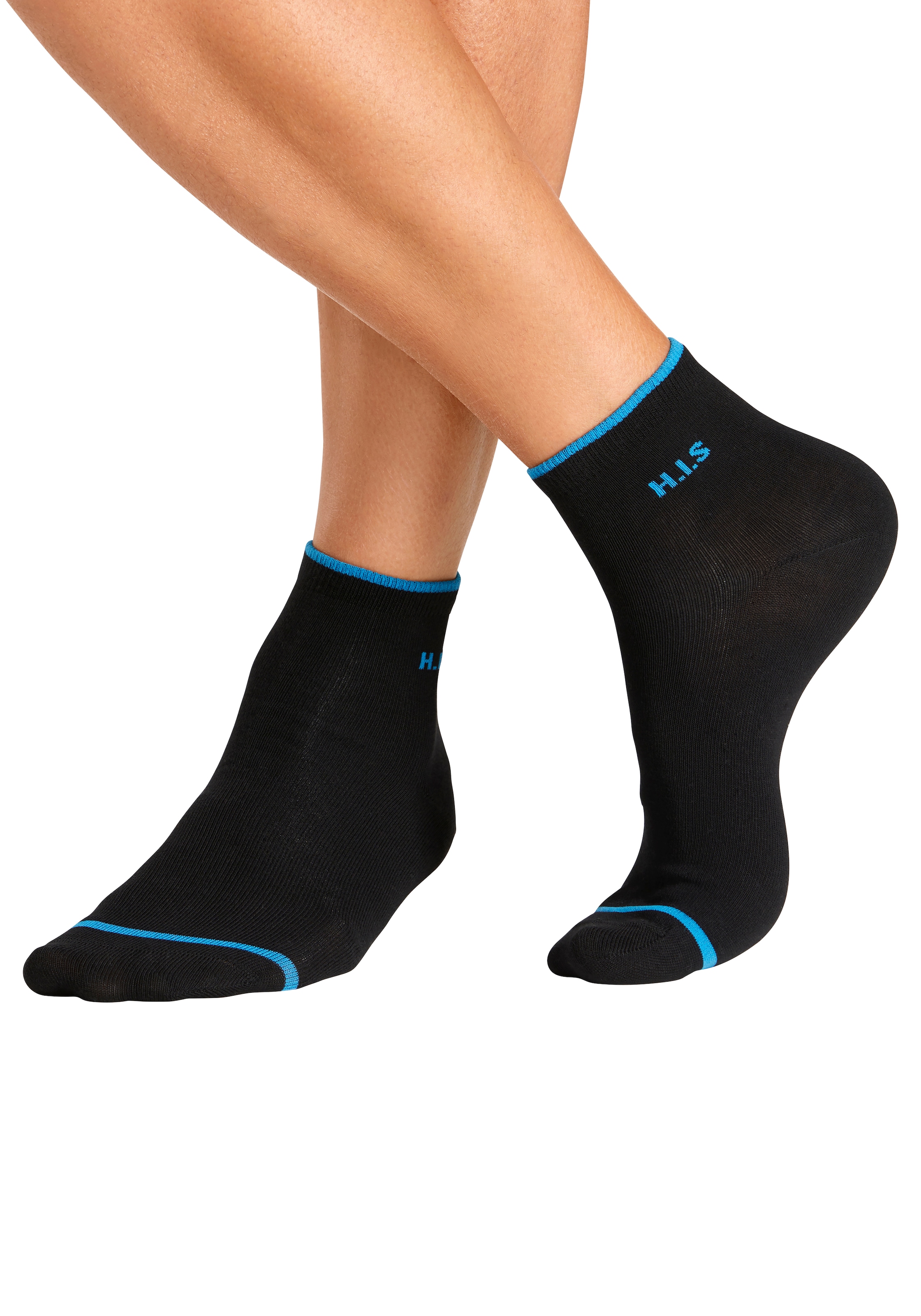 H.I.S Kurzsocken Packung, 7 Stk. tlg. mit farbigen Bündchen