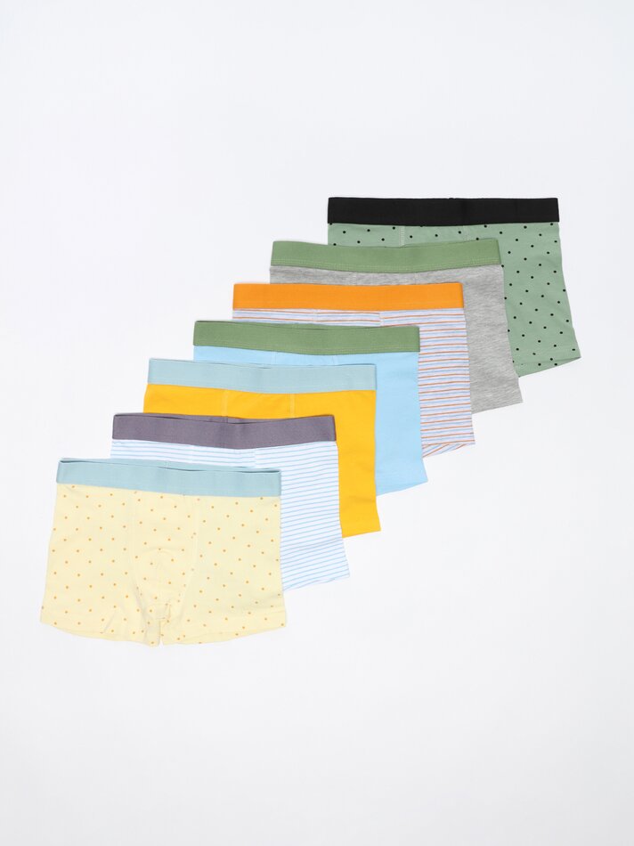 Pacote com 7 cuecas boxer estampadas - Cores Variadas