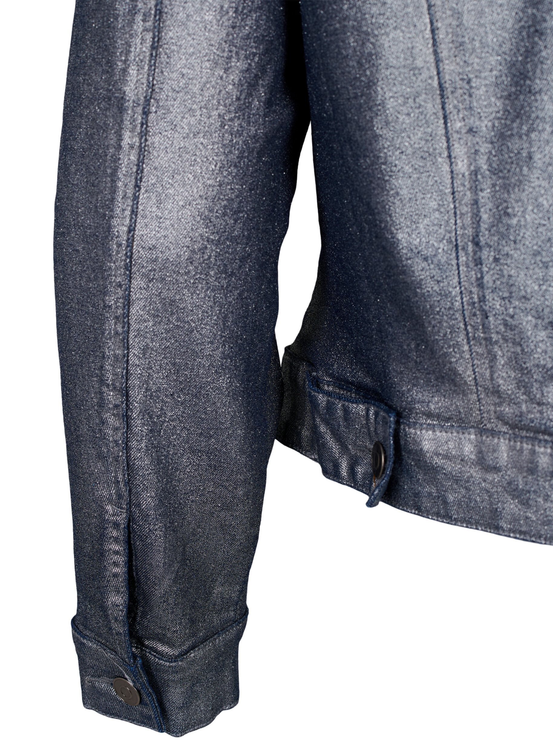 Kort sølv coated denimjakke