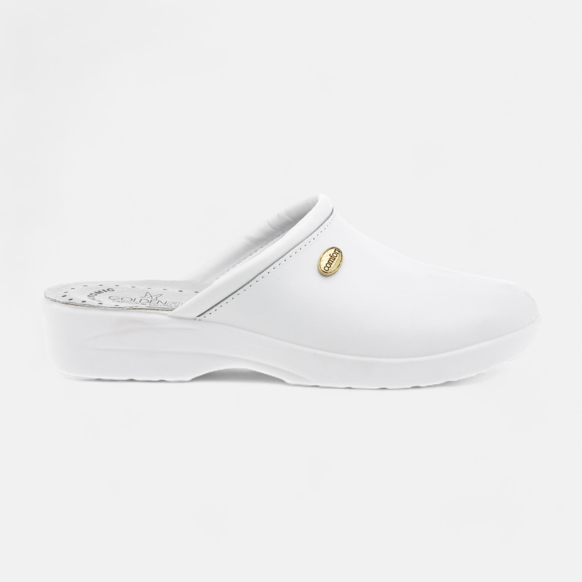 Chaussures confort paramédical Femme en cuir blanc