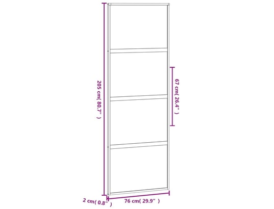 VIDAXL - Porte verre Porte coulissante noir 76x205 cm verre trempé aluminium